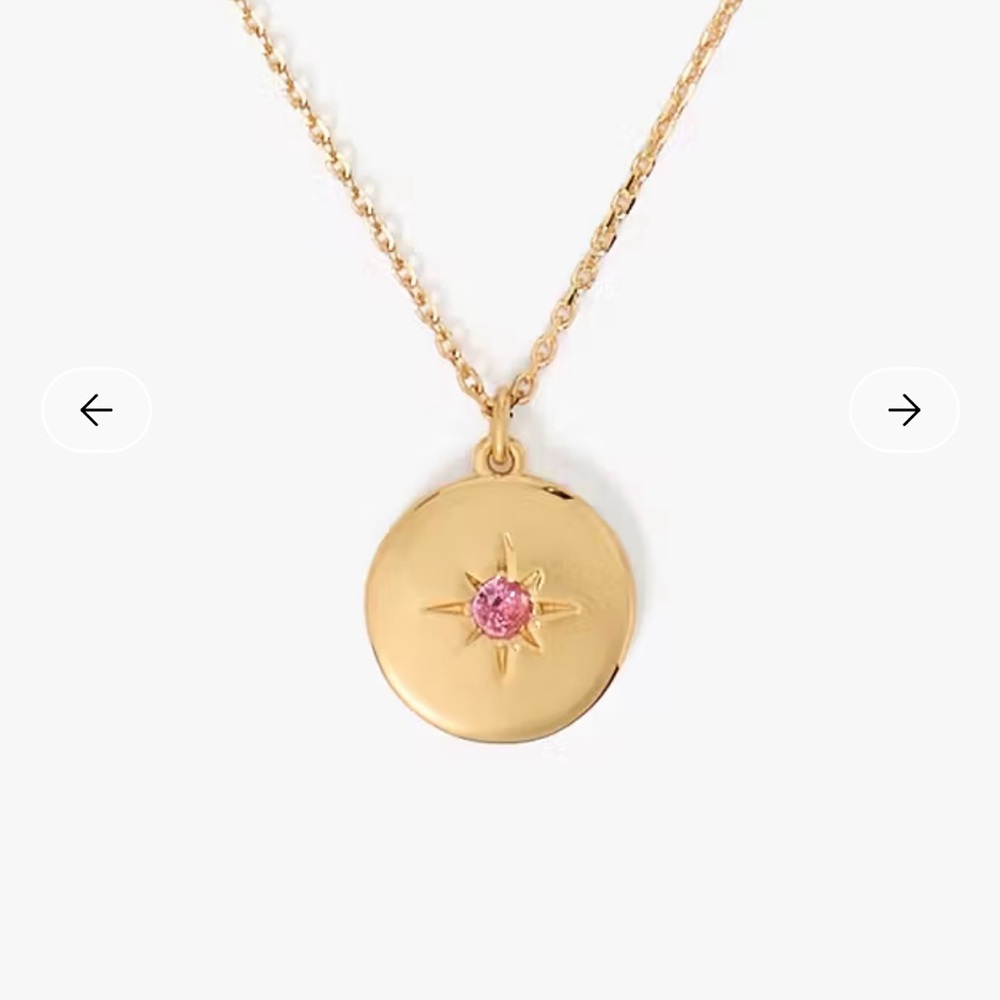 Kate Spade The Color Spark Collection Pink‎ Peace Medallion Necklace NWT